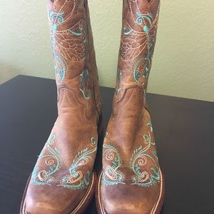 Turquoise dragonfly cowgirl boots